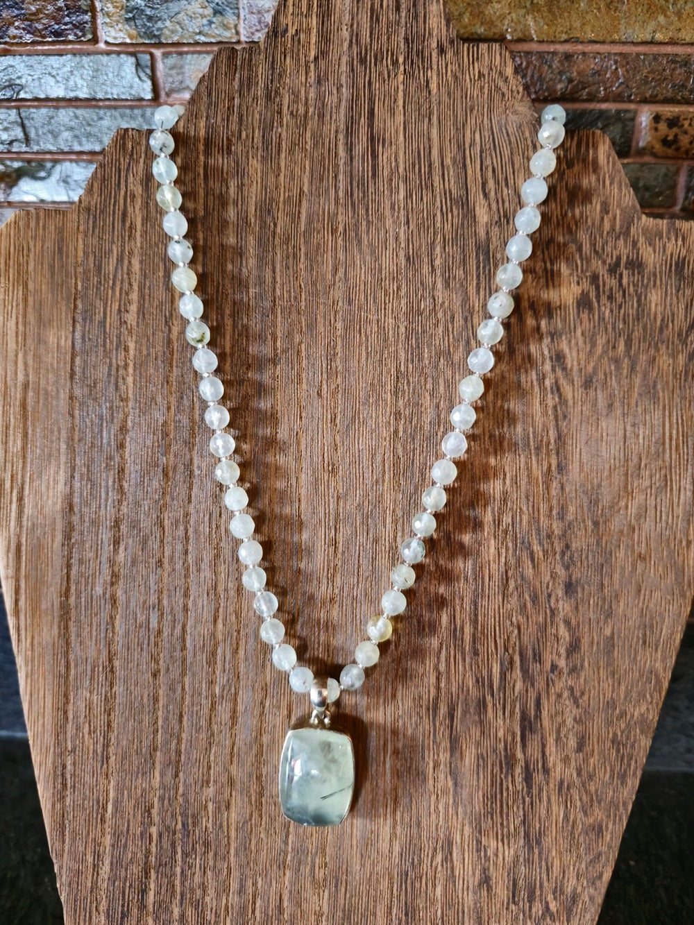 Prehnite Pendant and Beaded Chain: Order and Abundance