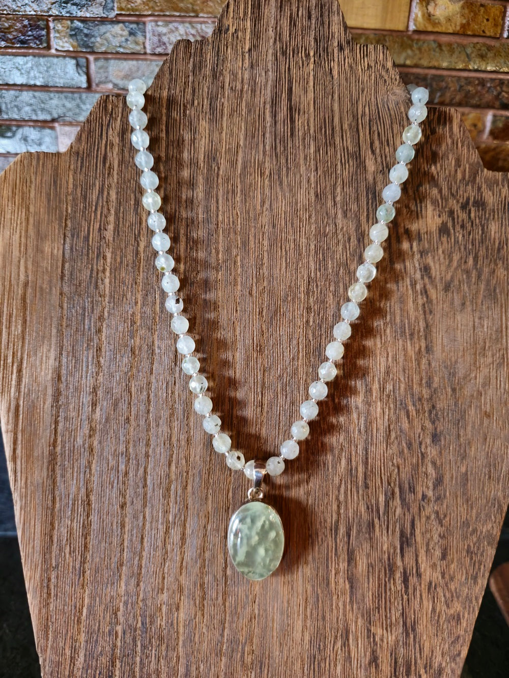 Prehnite Pendant and Beaded Chain: Order and Abundance