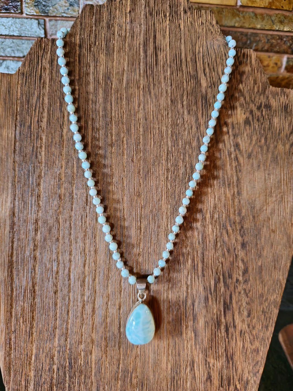 Larimar Pendant and Chain: Reconnect to Nature and the Divine Feminine