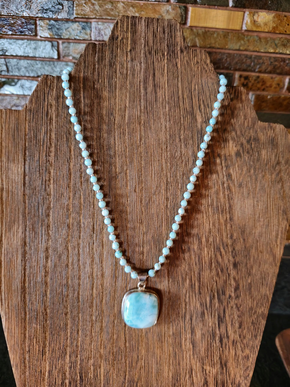 Larimar Pendant and Chain: Reconnect to Nature and the Divine Feminine