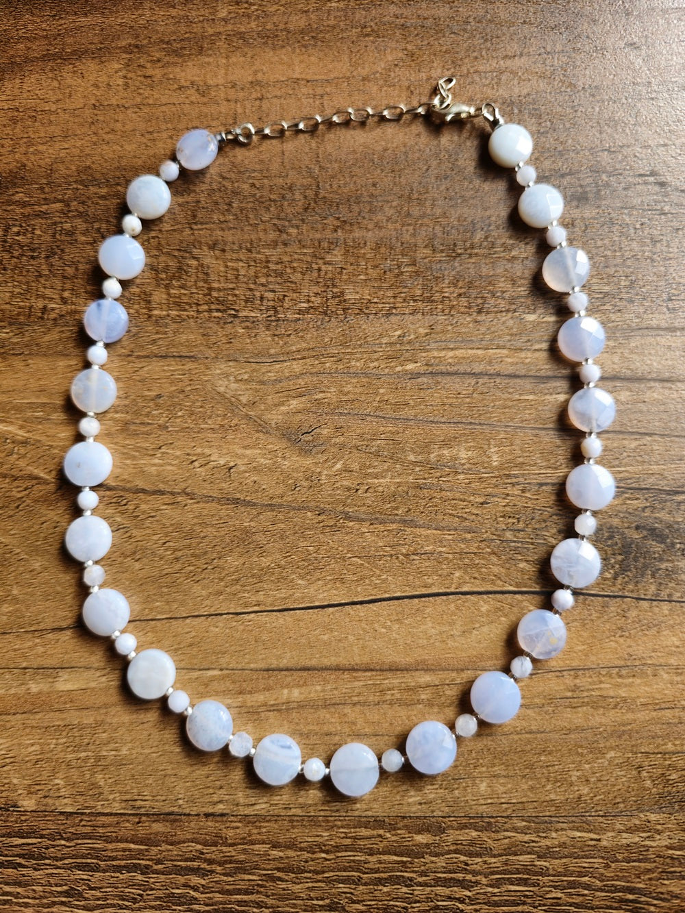 Blue Lace Agate Coin Necklace: Freedom of Expression and Deep Peace