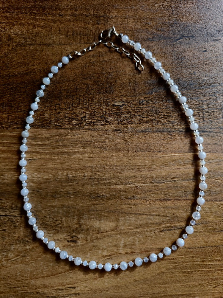Blue Lace Agate Delicate Necklace: Freedom of Expression and Deep Peace