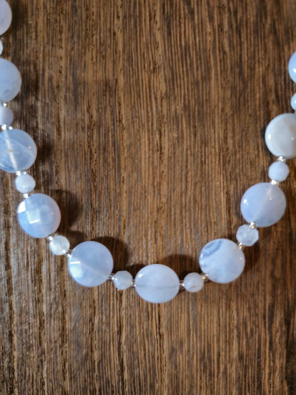 Blue Lace Agate Coin Necklace: Freedom of Expression and Deep Peace